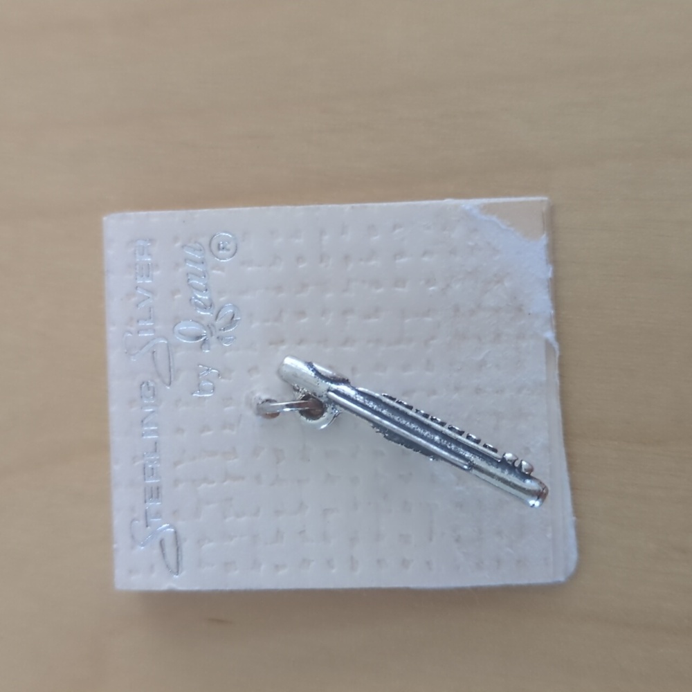 Vintage flute charm Beau sterling silver